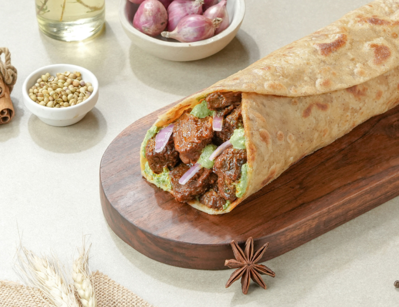 Mutton Bhuna Roll