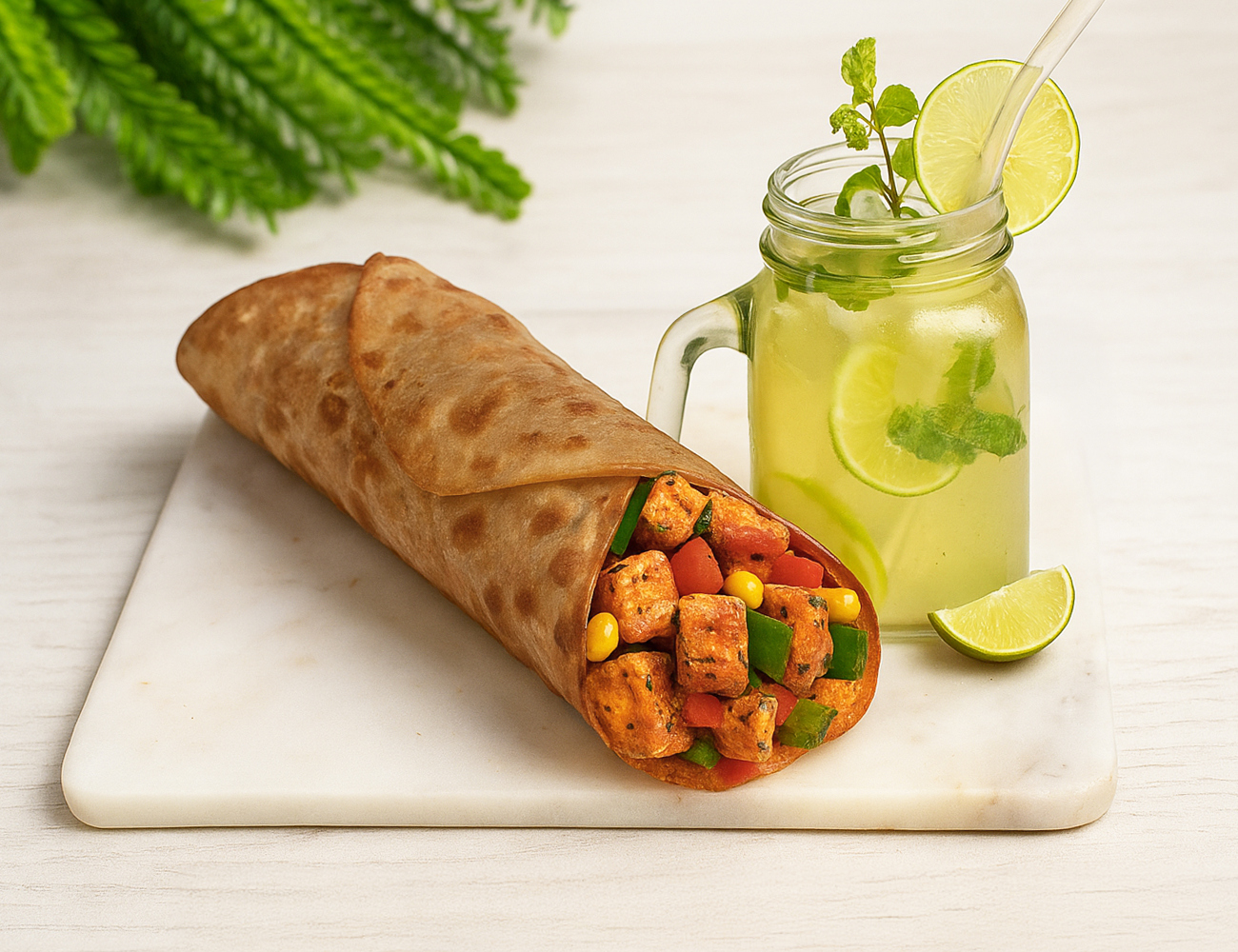 Grilled Paneer Roll + Lemonade