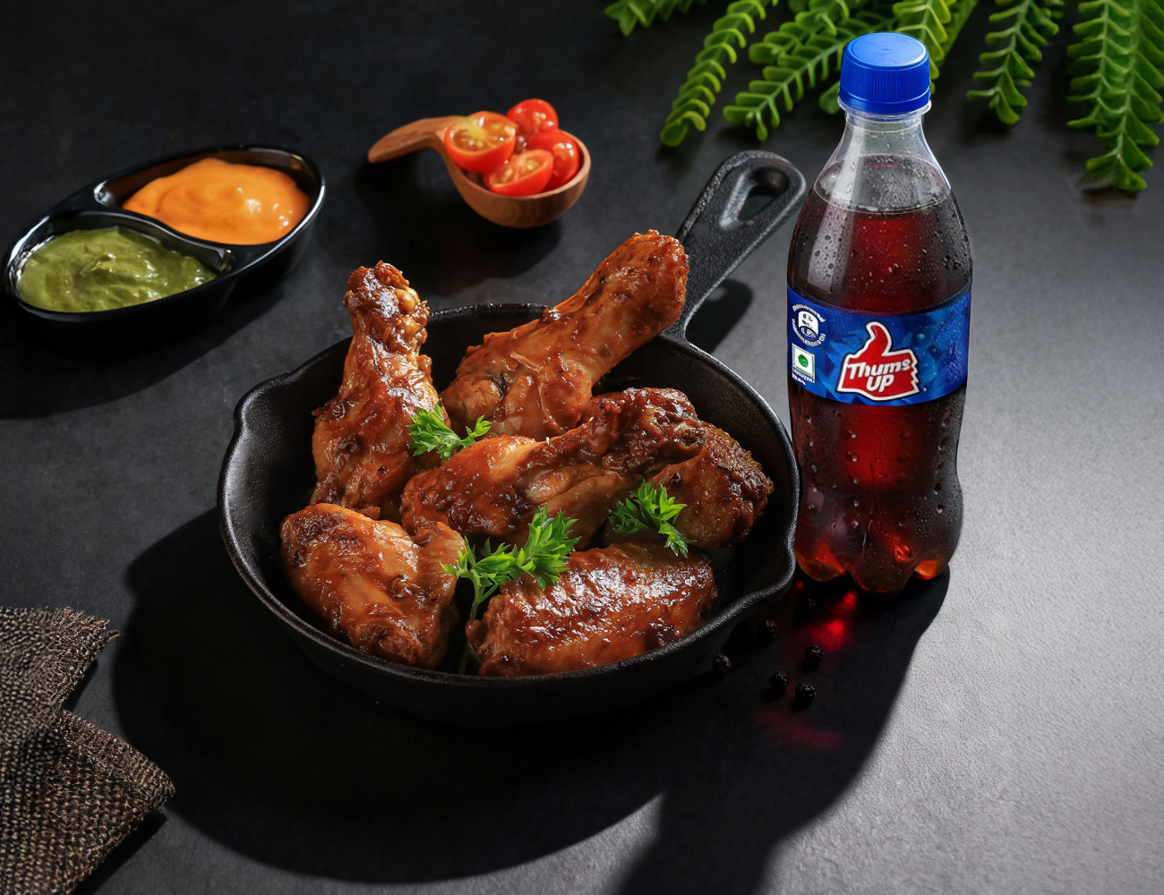 Smoke N Grill Chicken Wings + Thums Up