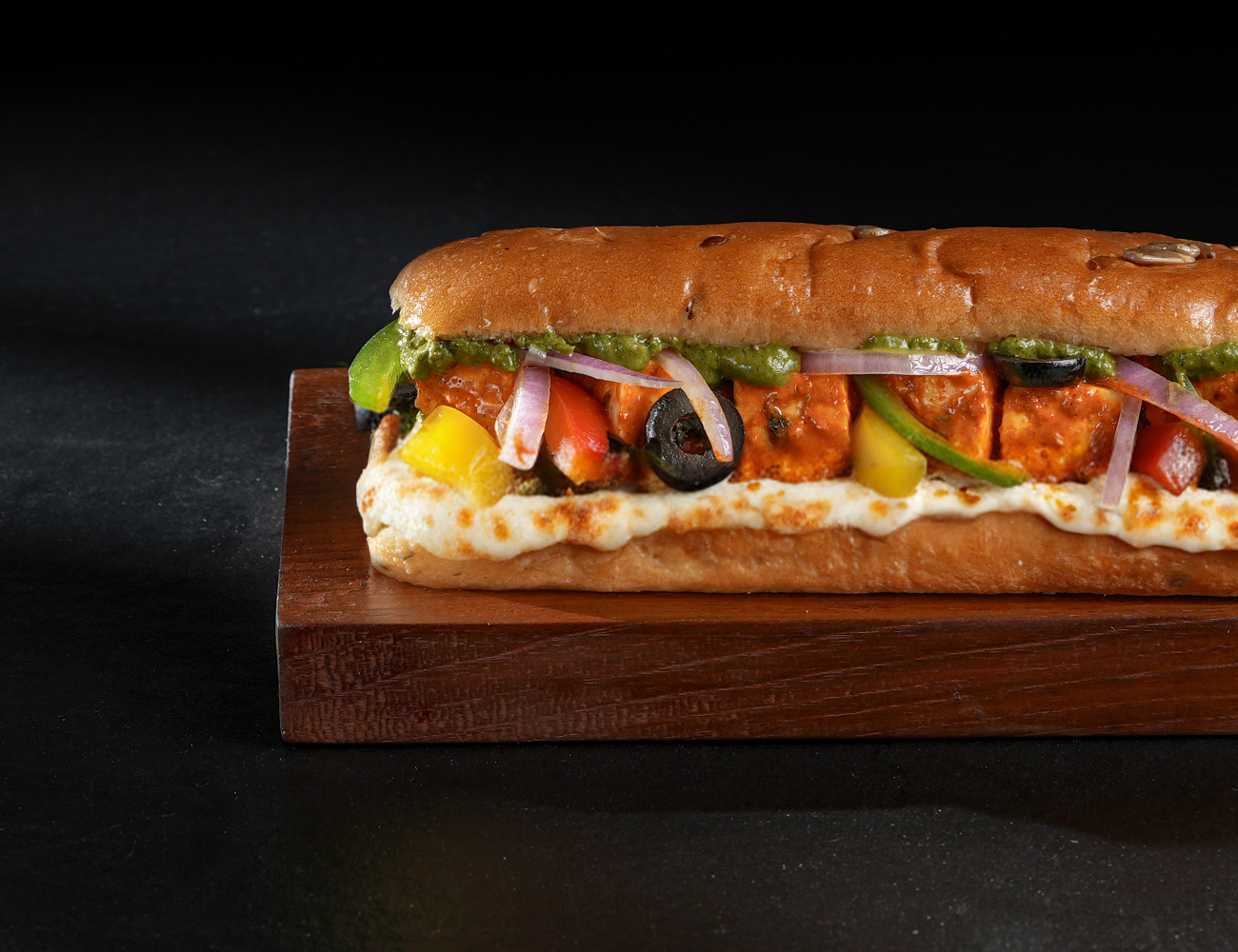Paneer, Pesto & Cheese Sub-Sandwich