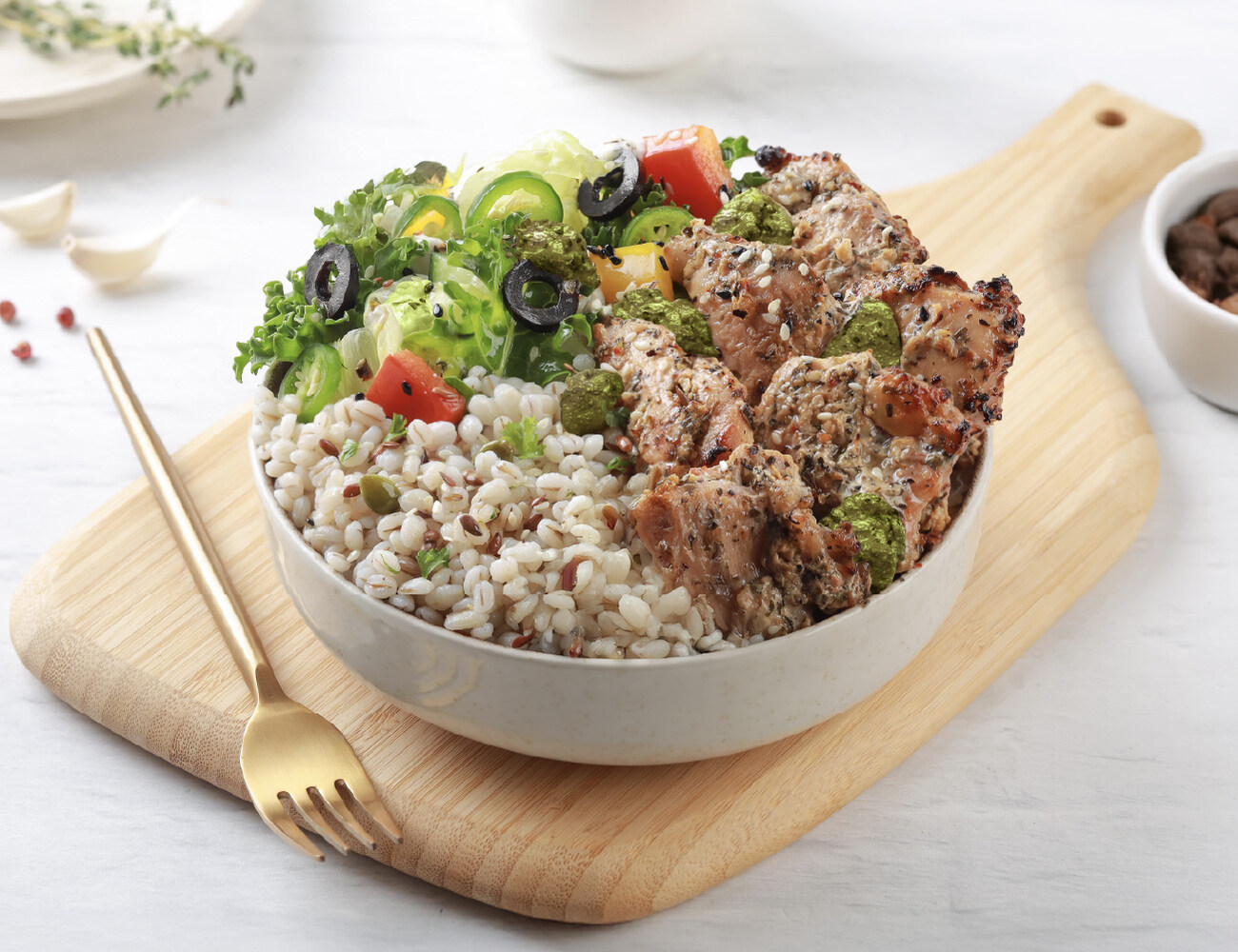 Pesto & Chicken Dominator Bowl [63g - High Protein]