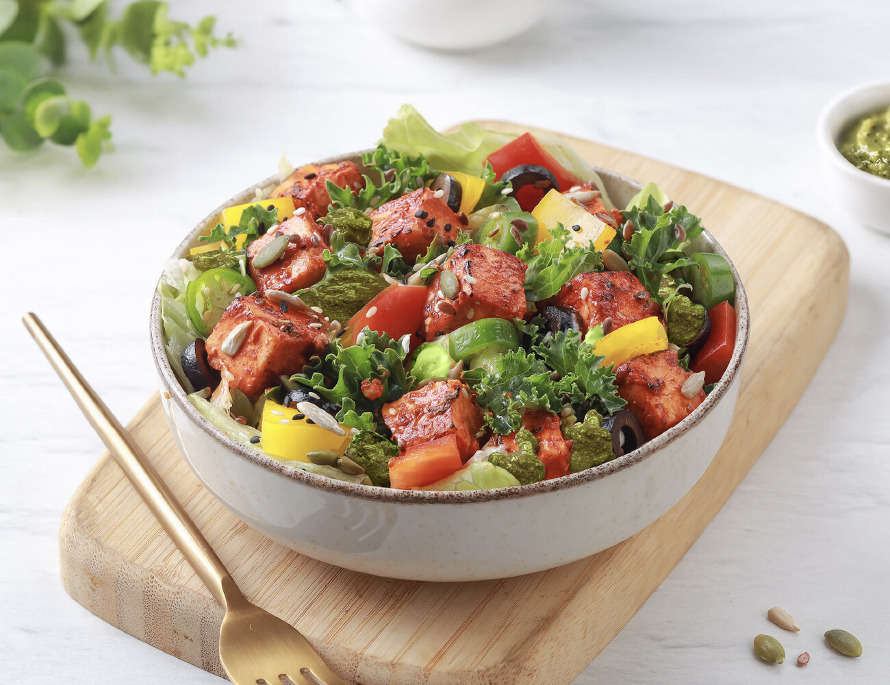 Pesto & Paneer Keto Salad [24g Protein]