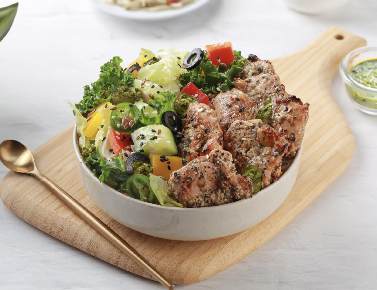 Pesto & Chicken Keto Bowl [60g - High Protein]