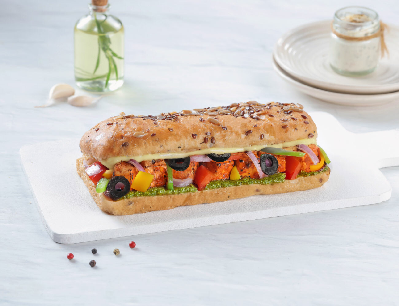 Pesto Paneer & Cheese Sandwich [32g Protein]