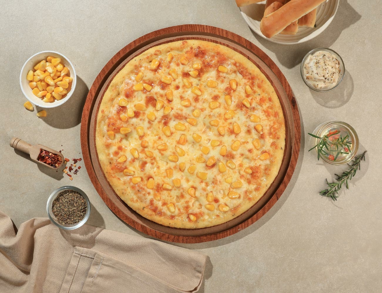 Corn & Cheese Pizza [10" Big]