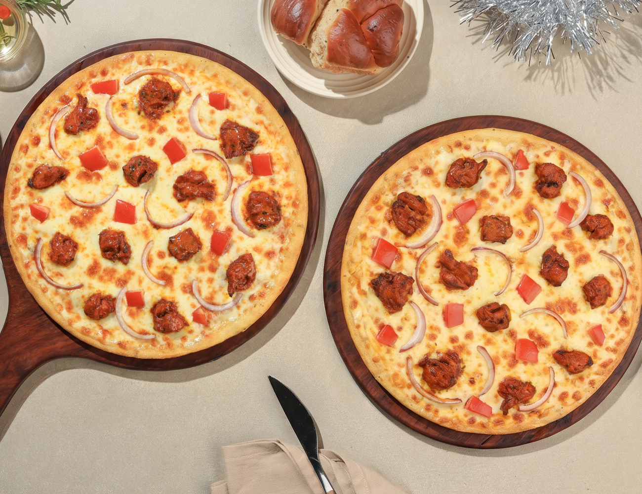 Pack Of 2 BIG Pizzas - Tikka Chicken