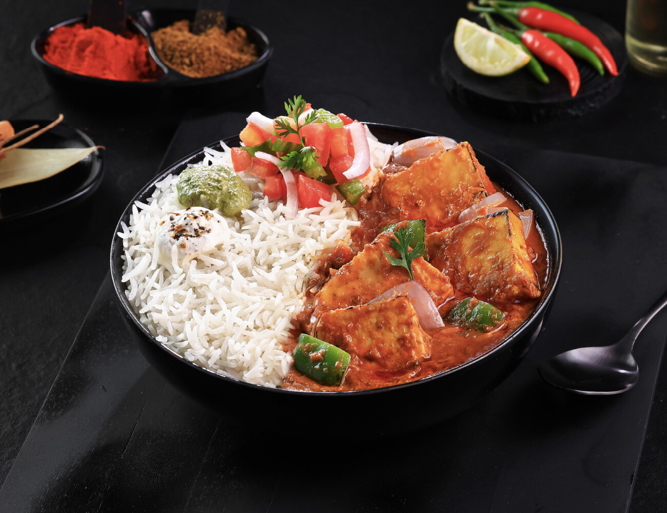 Townhall's Kadhai Paneer [Steamed Rice] Bowl