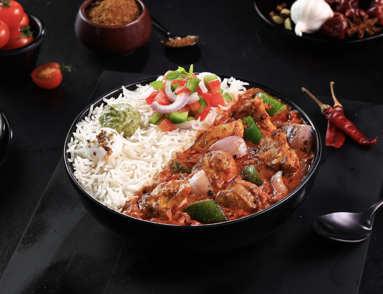 Model Town Kadhai Chicken [Steamed Rice] Bowl