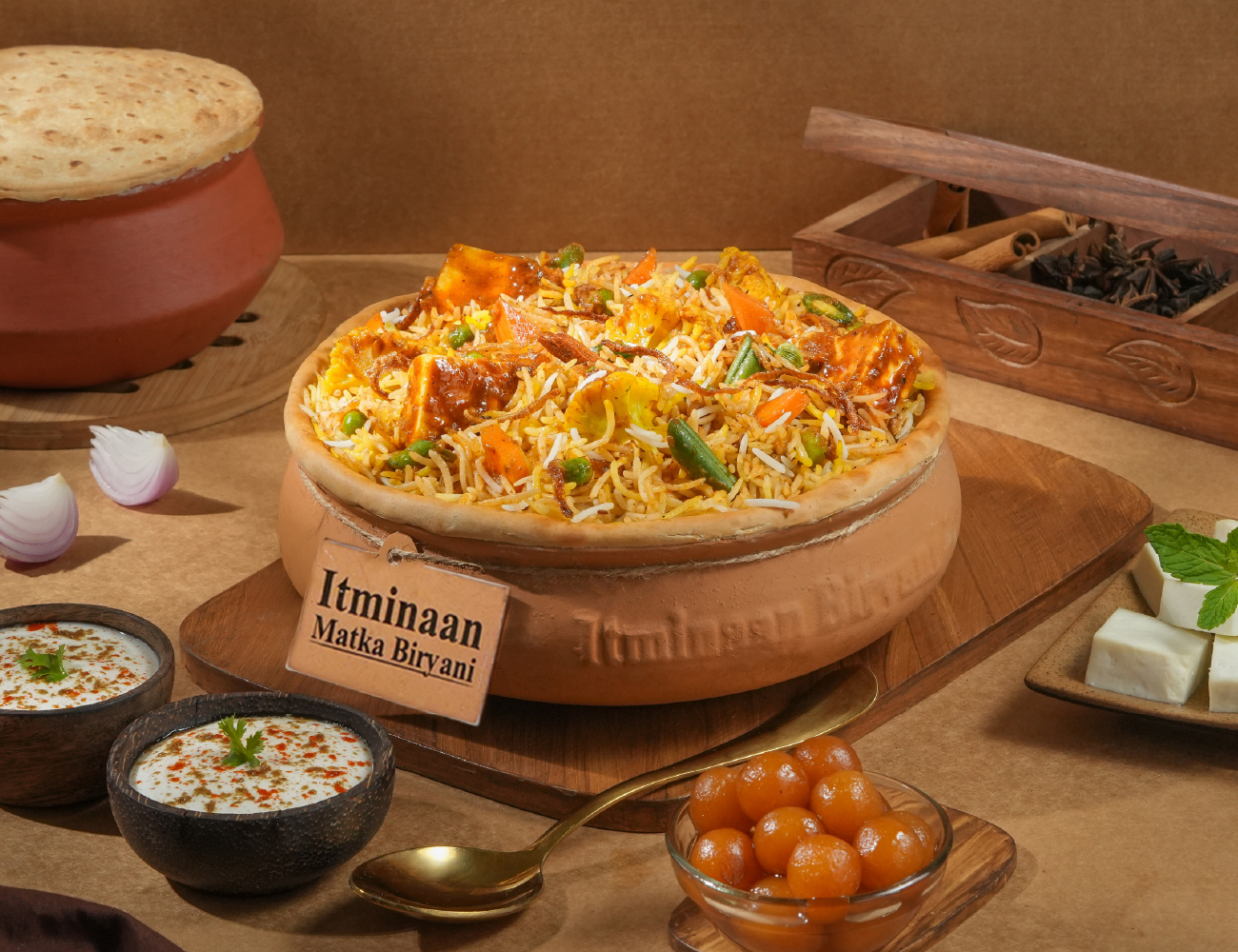 1 KG Veg & Paneer Overload Matka Biryani + FREE Dessert