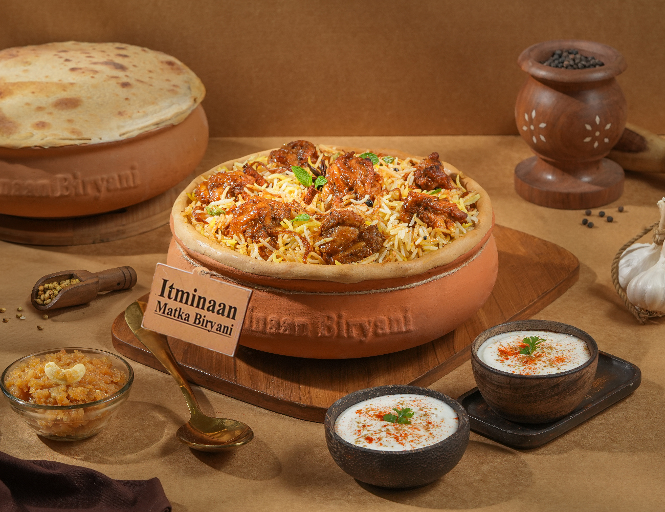 1 KG Original Chicken Matka Biryani + FREE Dessert