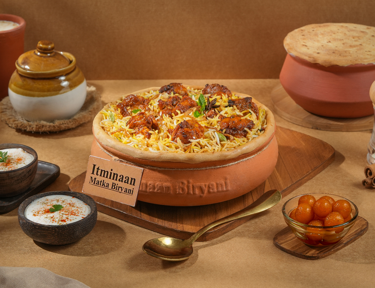 1 KG Chicken Tikka Matka Biryani + FREE Dessert