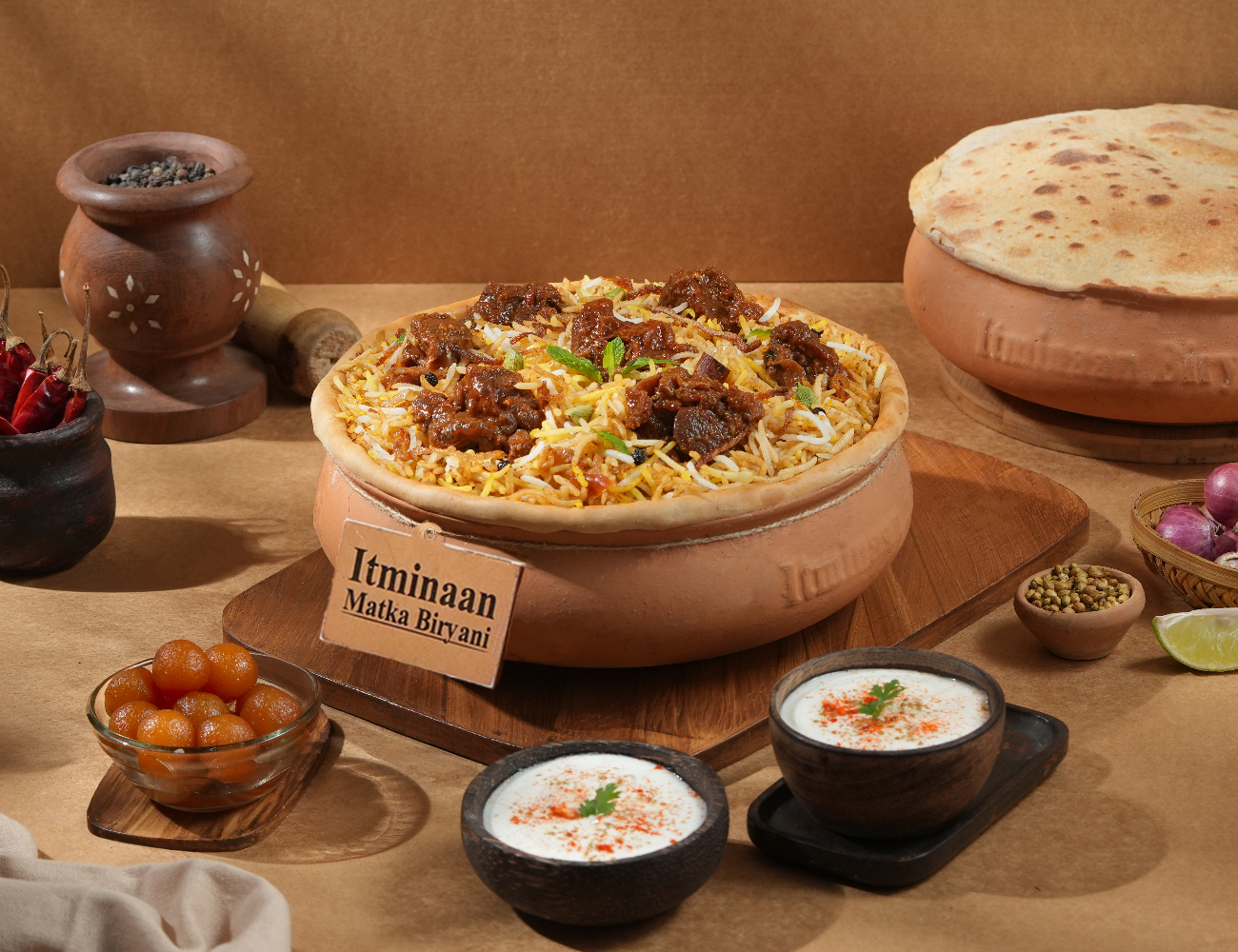 1 KG Gosht Mutton Matka Biryani + FREE Dessert