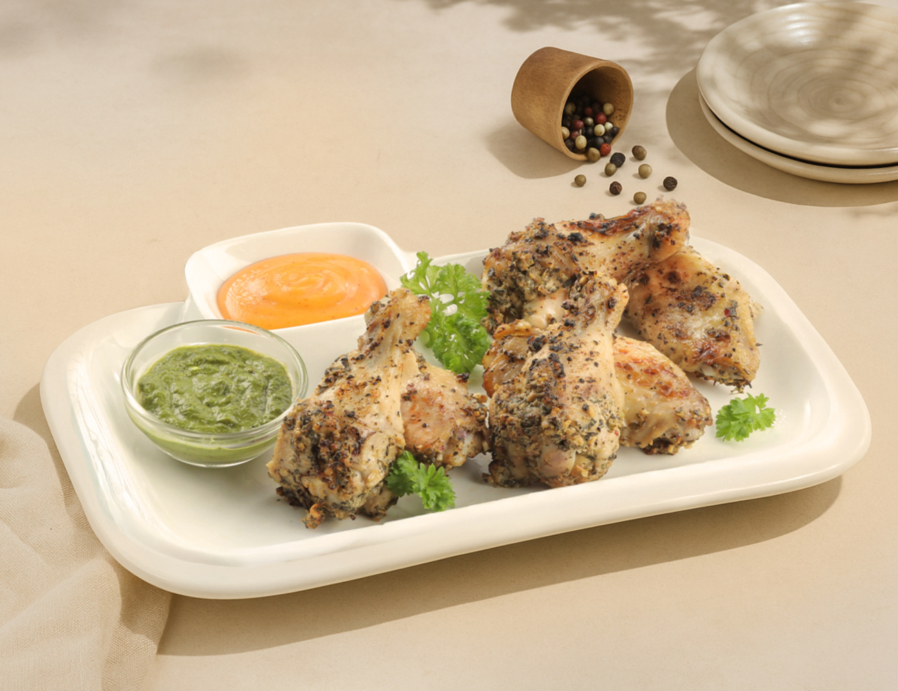 Herbed Grilled Chicken Wings [6 Pcs]