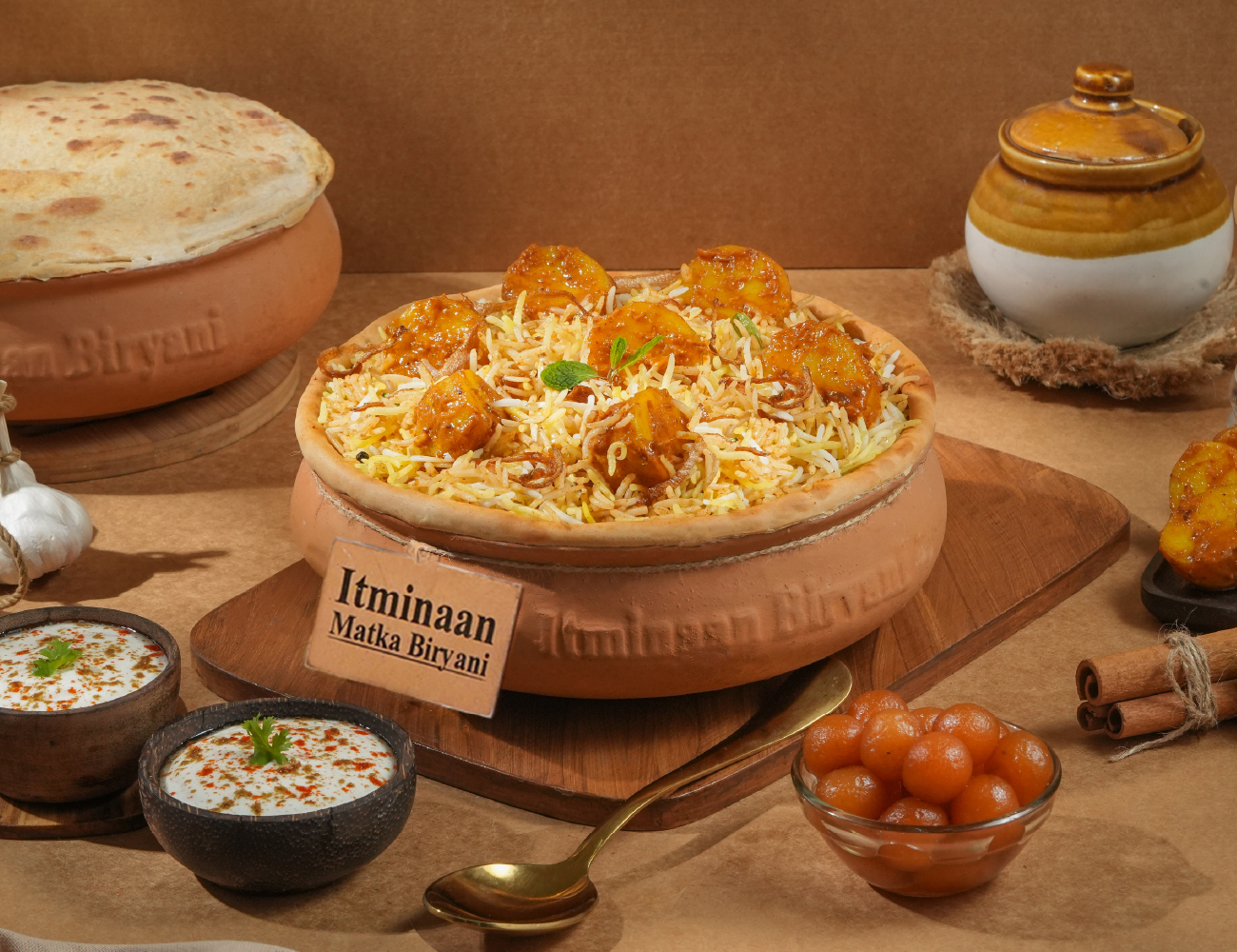 1 KG Dum Aloo Matka Biryani + FREE Dessert