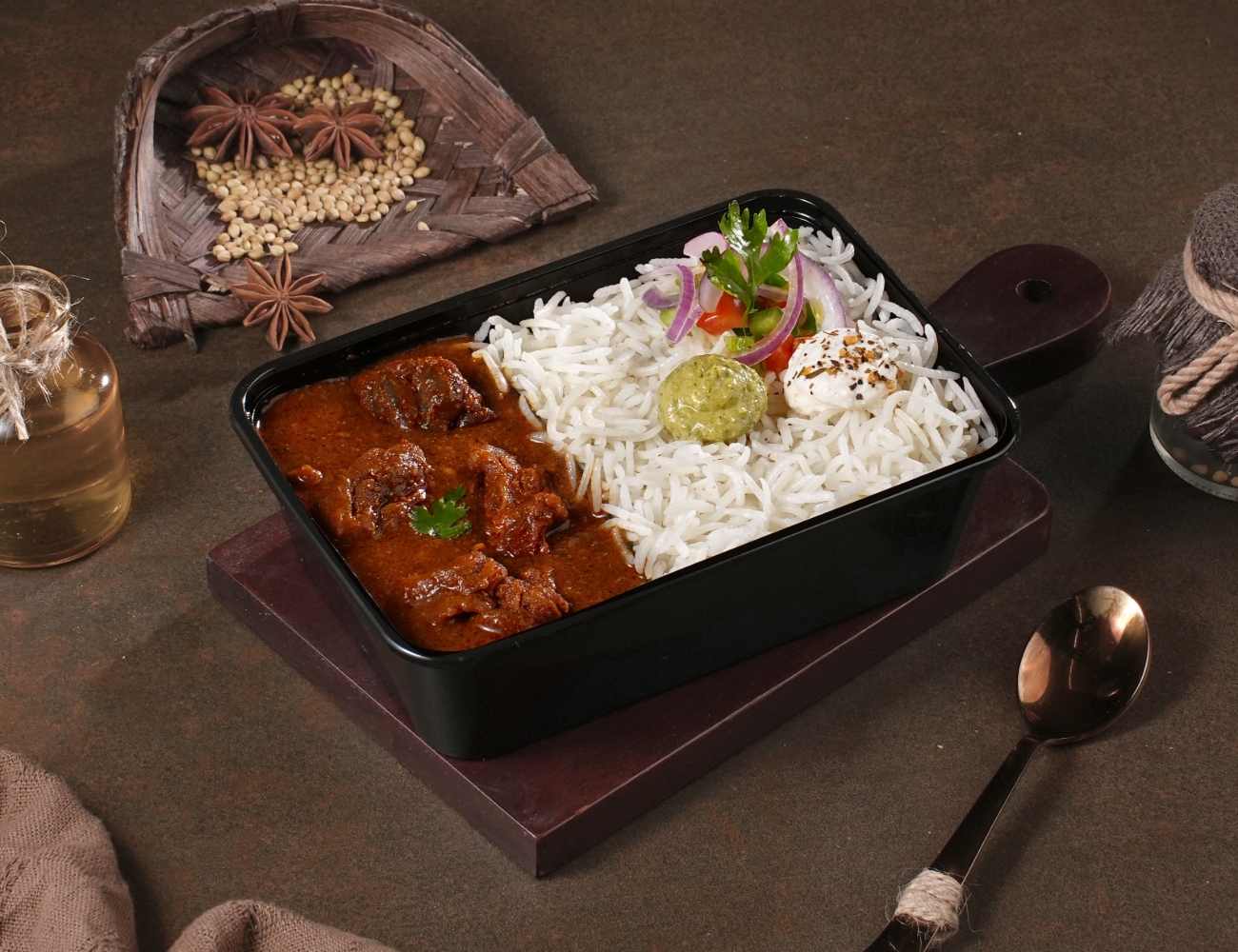 Dhaba-Style Mutton Curry Rice Bowl