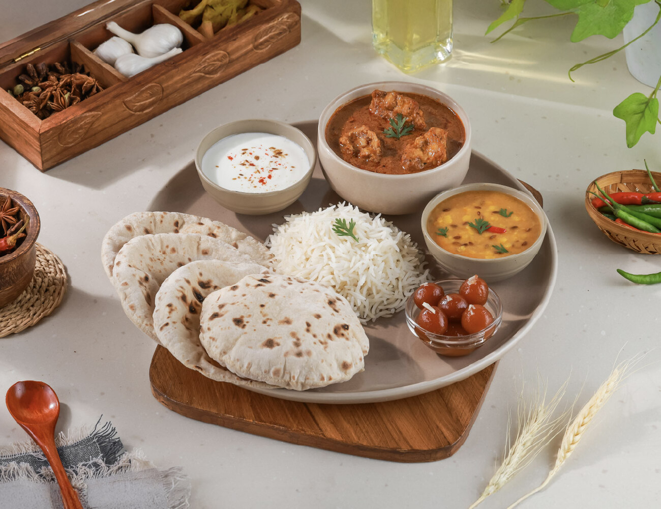 Sunday Chicken Curry - Feast Thali